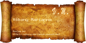 Vékony Marianna névjegykártya
